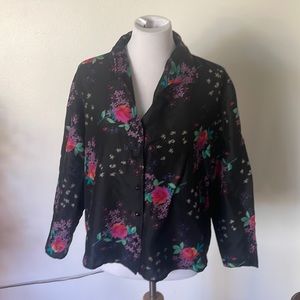 Vintage Anna and frank silk button up blouse size xl